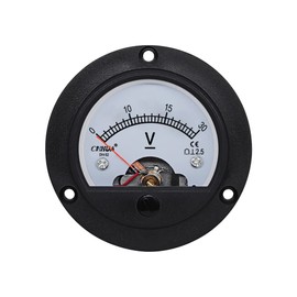 CHHUA Analog Voltmeter DH-52 0-30V DC Volt Meter Gauge Circular Panel Voltage Meter Voltage Tester for Shipping Circuit Testing Mechanical Equipment