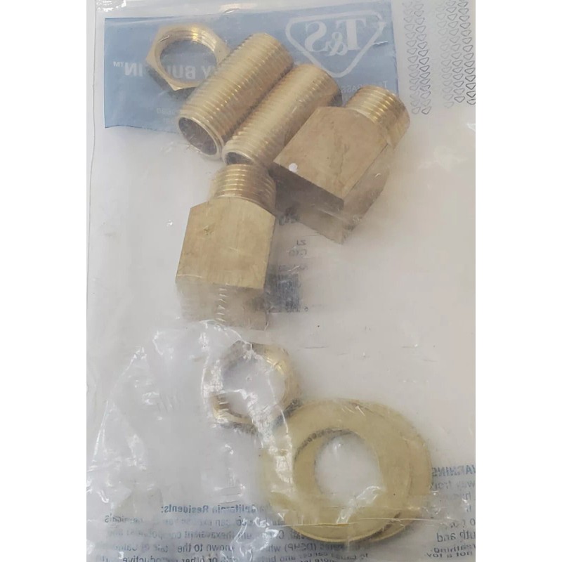 T&S BRASS INSTALLATION KIT, 1/2 NPT NIPPLE, LOCK NUT &NIPPLE