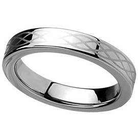DoubleAccent 4mm Titanium Wedding Bands Promise Rings Celtic Knot Engraved Comfort Fit Ring