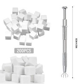 YAPKOLV 200 Eponge Ongle, with Metal Pliers, Nail Art Sponge Brushes, Nail Art Brushes, Nail Accessories, for Creating Various Nail Art Designs with Gradient