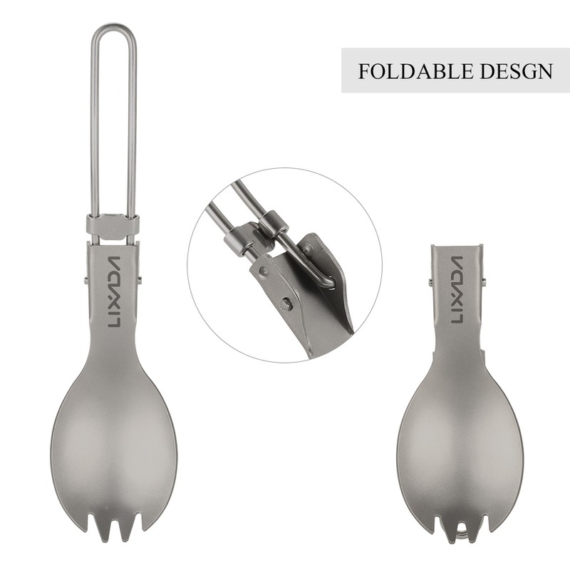 Ti Folding Spork Lightweight Outdoor Dinner Spork Flatware for Travel