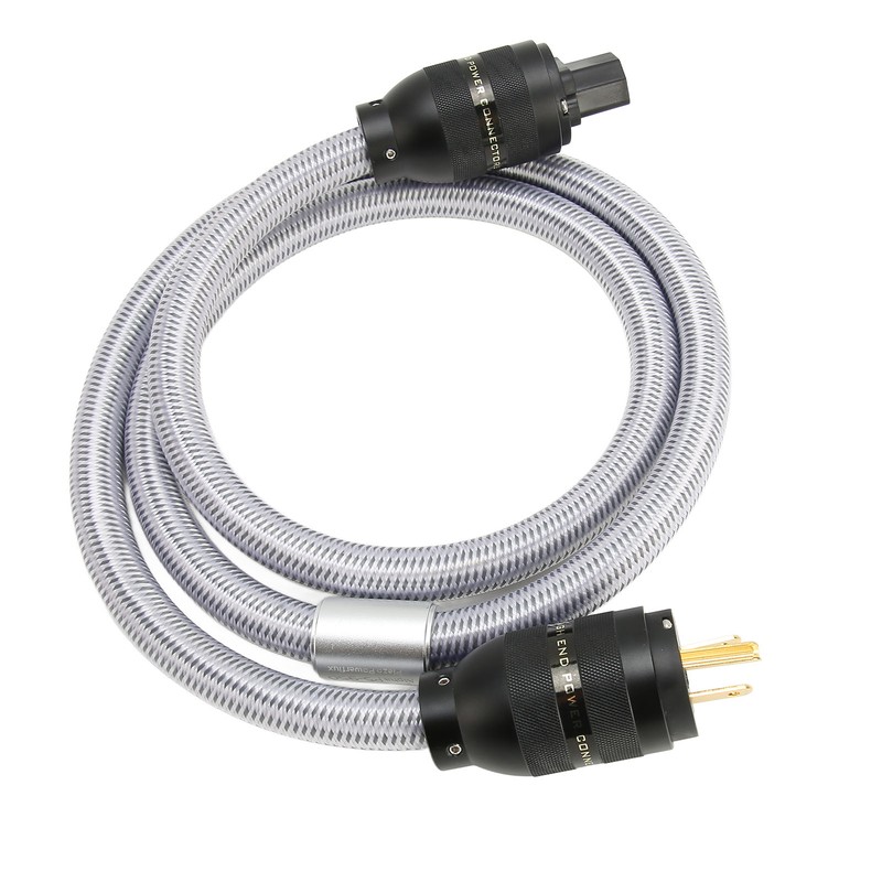 HiFi Power Cable Pure Copper Gold Plated Double Shielding Audiophile