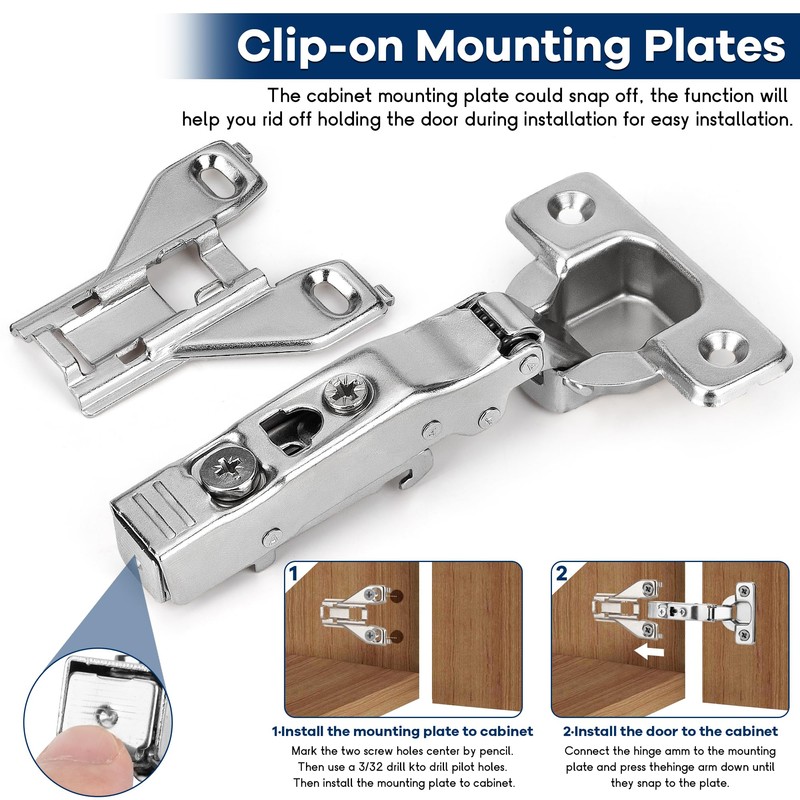10 Pack 1/2'' Overlay Face Frame Soft Close Hidden Cabinet
