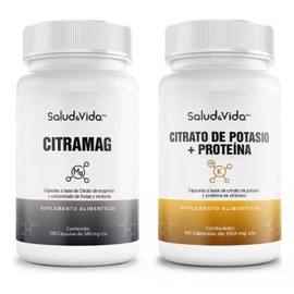 Citrato de Magnesio 500 mg con 100 Cáps y Citrato de Potasio 518 mg con 60 Cáps  CITRAPACK SV  Sin Gluten y sin OMG                                   