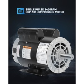 Air Compressor Electric Motor, 5SPL HP 3450 RPM, 230V Single Phase, 56HZ Frame 7/8" Keyed Shaft 60 Hz, Commercial-Duty CCW Rotation, 2.25 Shaft Length for Air Compressors
