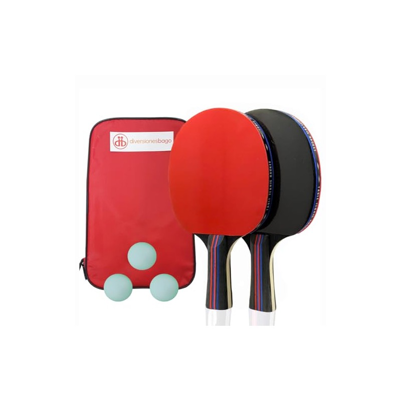 D B DIVERSIONESBAGO Raquetas De Ping Pong + 3 Pelotas