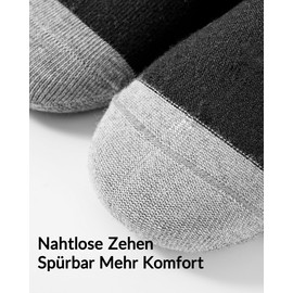 Jeasona 10 Paar Diabetikersocken Herren Diabetiker Socken Herren 43-46 Strümpfe Ohne Gummibund Ohne Naht Gummi Bund Diabetiker-Socken Schwarze Baumwolle