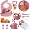 12PCS Vajillas Platos para Niño Silicona,Set Alimentacion Complementaria Niños,Set Alimentacion
