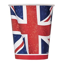 Best of British Union Jack Cups, Pack of 8