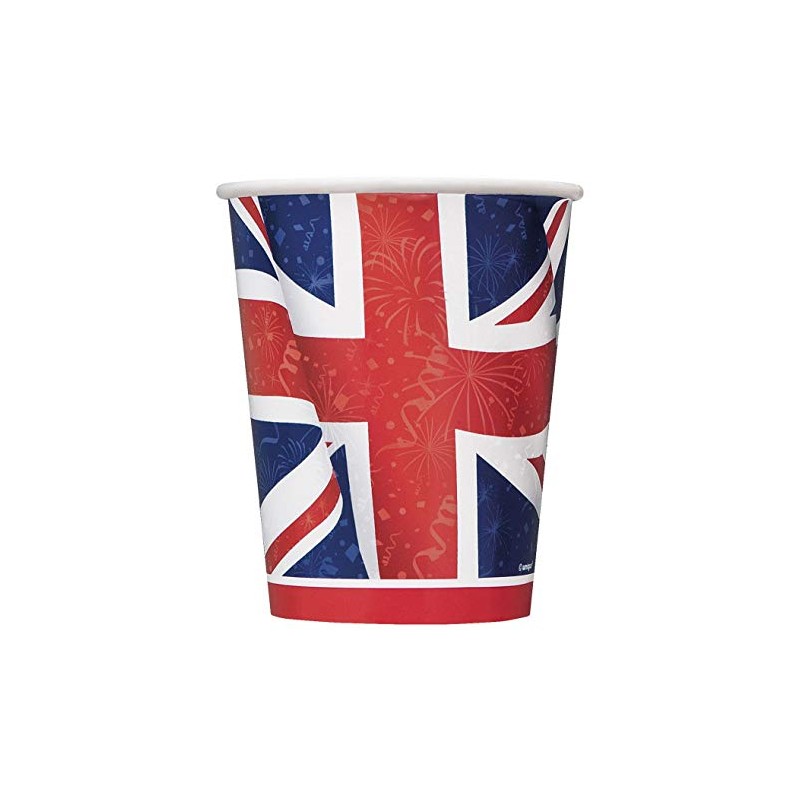 Best of British Union Jack Cups, Pack of 8