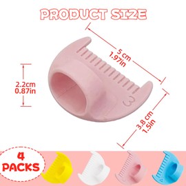 Edge Stitch Lock & Sewing Gauge, 4pcs 3/4mm DIY Stitching Tool with Blanket Stitch Thumb Guide Needle Gauge Quilting Ruler for Straight & Curved Seams, Sewing Rulers and Guides Measuring Tools