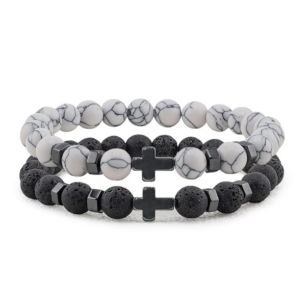 Flybar Religious Bracelet 8mm Black adjustable Beaded Cuff Charm Bracelets