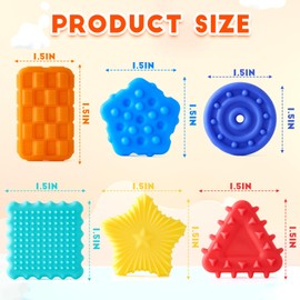 Sensory Fidget Toys for Kids Adults, 6 Pack Textured Soft Worry Stone for Autism ADHD Calm Down Quiet Anxiety Relief, Small Classroom Prizes for Students, Stress Relief Gifts