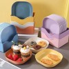 10 Platos Cuadrados Con 1 Soporte, Juego De Bandejas De