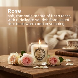Panier des Sens Rose Candle - Hand-Poured in Provence, France - Long Lasting Scented Candles up to 55 Hours Burn Time - Rose Scented Candle - 100% Natural Cotton Wick - 6.3 oz Decorative Candles