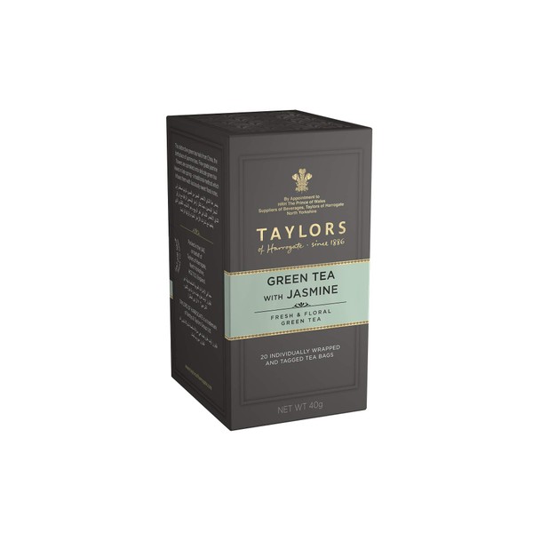 Taylors of Harrogate Green Tea with Jasmine, 20 Count(Pack of 1)