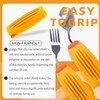Thick Solid Weighted and Adaptive Cutlery Set, Non-Slip Dinner Spoon