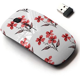 2.4G Wireless Mouse with Cute Pattern Design for All Laptops and Desktops with Nano Receiver - Watercolor Flowers Floral