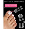 TOROKOM Poly Gel Nail Forms for Toes, Long Square Dual