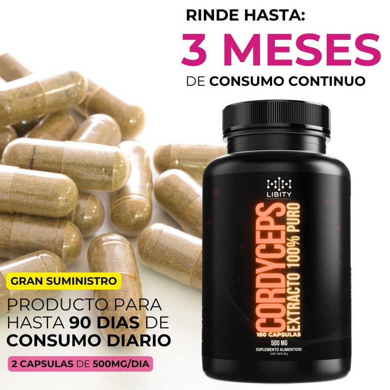 Cordyceps Militaris Extracto 100% Puro (180 Capsulas 500mg) | [Extremadamente
