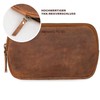 Marc Peter Vintage Darvin Leather Pencil Case with YKK Zip,