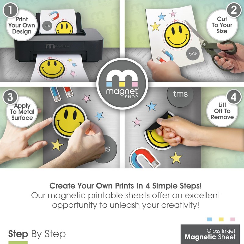 TMS A4 Size Glossy Magnetic Photo Paper for Home and