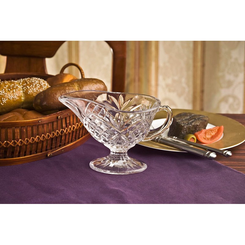 Godinger Gravy Boat Thanksgiving Table Decor Red Holiday Decor, Clear