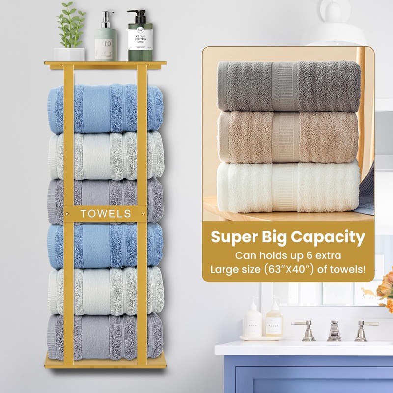 Bathroom Towel Storage Rack, Wall Mounted Bathroom Towel Rack, 30