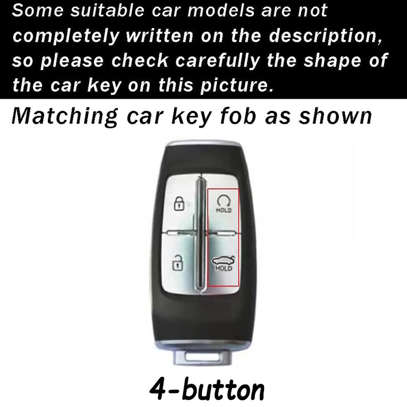 ontto 4-button Key Fob Case Leather Key Bag Fit for