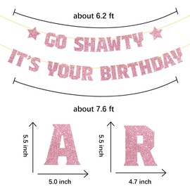 Go Shawty It's Your Birthday Banner, Hip Hop Theme Glitter Happy Birthday Banner, Hip Hop Happy Birthday Banner Sign for Women & Men Adult, Funny 21st 30th 40th 50th 60th 80th Adult Birthday Rap Theme Party Supplies, Ideas, Gifts