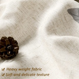 BOODII Extra Long Shower Curtain with Liner Set 72 x 84 Gray Floral Linen Shower Curtain Set Pale Grey Eucalyptus Shower Curtain with Liner Nature Tone Burlap Woven Vintage Country Style Bath Decor