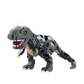 LONESTAR Micro Building Block T-Rex Dinosaur Building Kit, 1008 Pieces, Clamping Block Set, Grey, DIY Mini Model for Adults, Lifelike Animal Figure, Concentration Game, Gift Idea