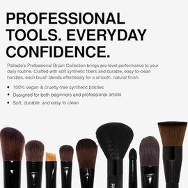 Palladio Brocha de Polvo, Brocha Grande para Todo el Rostro, Difumina el Polvo Suelto, Mezcla Impecable, Acabado Suave, Cerdas Sintéticas Naturales,  