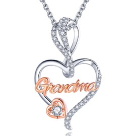 BFF&UNICORN Gifts for Grandma,Sterling Silver Necklace for Women, Birthday Christmas Jewelry Gifts for Grandma Nana Mim from Daughter Granddaughter