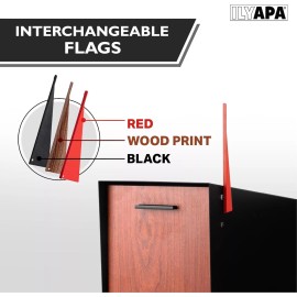 Ilyapa Angle Design Mailbox with Post Mount - Black Powder Coated Steel Heavy Duty