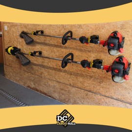 DC Cargo Trimmer Racks Safely Store Weed Wackers, Hedge Trimmers and Long-Handled Tools on Trailer or Garage Walls Heavy Duty Enclosed Trailer Weedeater Rack (Pack of 2)