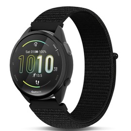 Koazon Nylon Watch Bands Compatible with Garmin Forerunner 165/Forerunner 55/245/645,20mm Hook and Loop Soft Lightweiht Sport Replacement Strap for Garmin Vivoactive 5/6/3/Venu Sq 2 Women Men