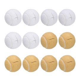 sourcing map 12 Pcs Precut Walkers Tennis Balls, Universal Precut Glide Balls Walkers Accessories Glides for Furniture Legs and Floor Protection, White/Beige