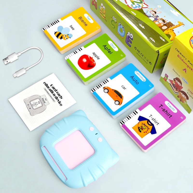 Talking Flash Cards, Standard German 112 Sheets, 224 Words, Talking