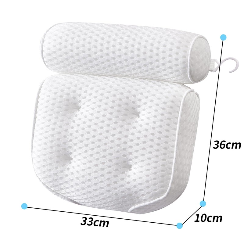 4D Bath Pillow, Soft and Comfortable Quick Drying Material, Anti-slip