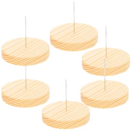 VOSAREA 6 Set of Crochet Doll Stand, Double Steel Needle Doll Holder Felting Doll Display Holders Wooden Rack Base for Action Figures Dolls Showcase Support Bracket B