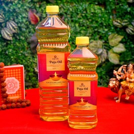 Satvik 900ml Pure Puja Seasame | Smokeless Til Oil for Diya & Aarti | Handmade Deepam Oil for Festivals