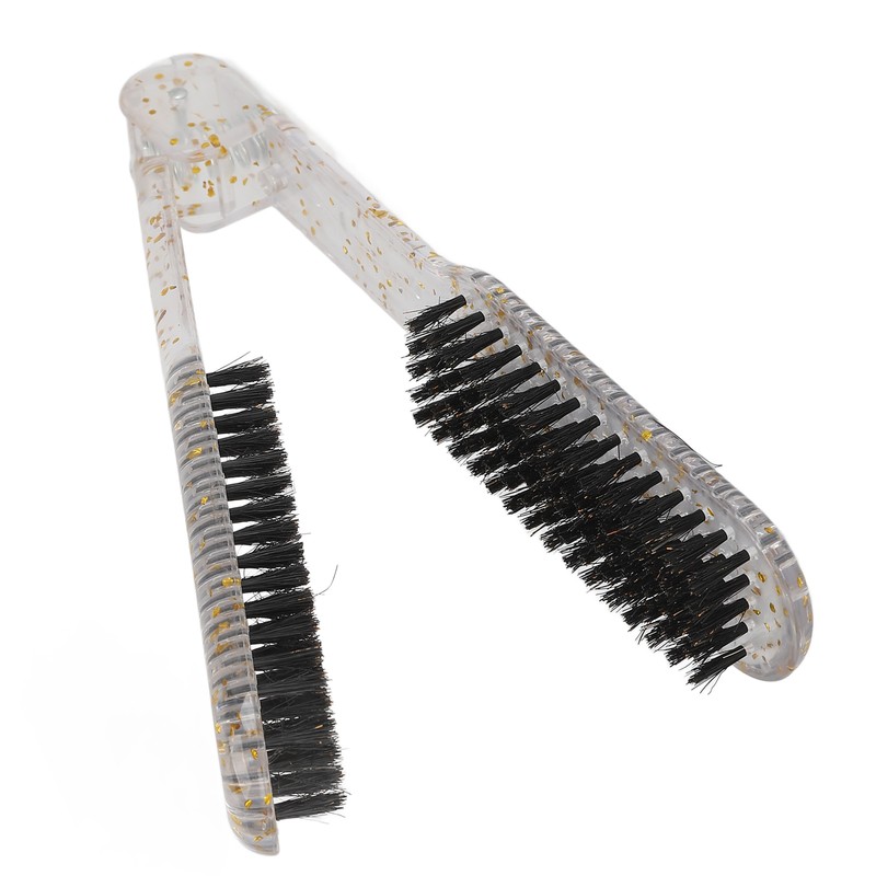 Double Sided Brush Clamp Ergonomic Handle Anti Static Nylon Hair
