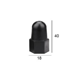 50Pcs M12*18 * 40MM Hex Nut Bolt Covers,Plastic Bolt Dome Caps Cover,Protection Black Caps Cover for Hexagon Screws,Bolts
