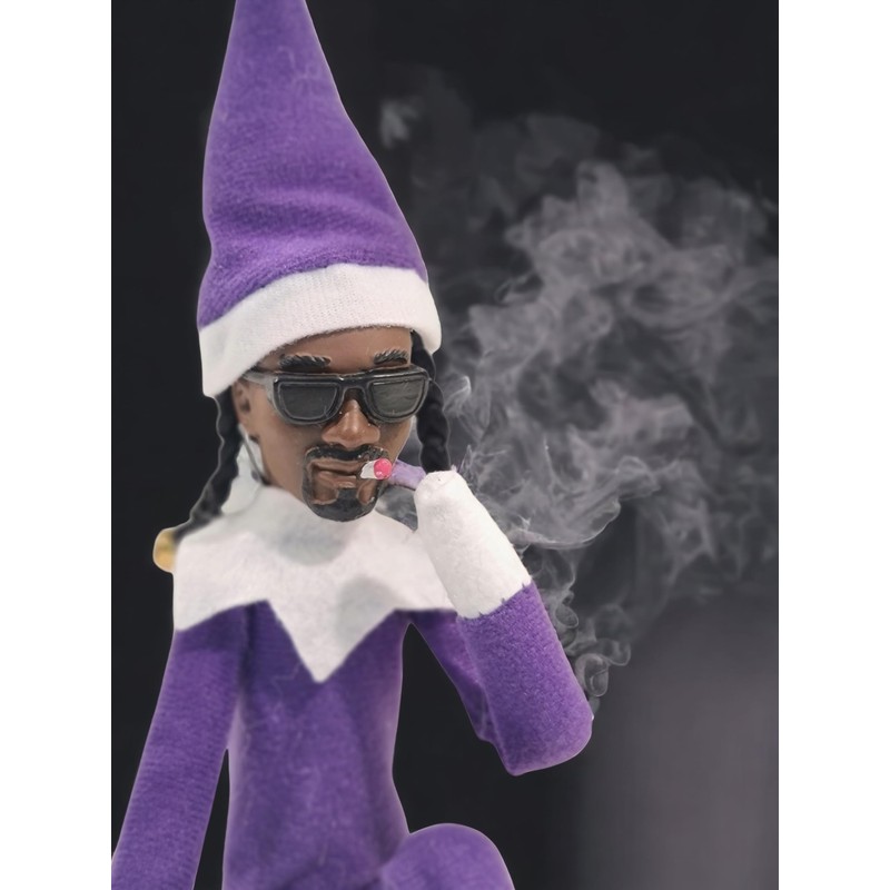 Snoop on a Stoop Rapper Elf Christmas Decoration, Handmade Hip