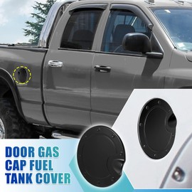 X AUTOHAUX Black Fuel Tank Cover Door Gas Filler Cover Replacement Accessories for Dodge for Ram 2010-2017
