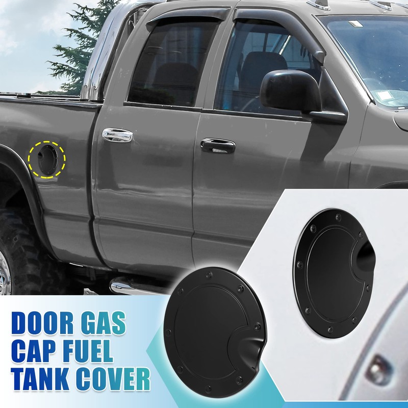 X AUTOHAUX Black Fuel Tank Cover Door Gas Filler Cover