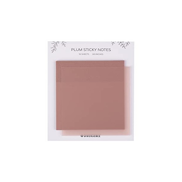 DiverseBee 50 Sheets Pastel Transparent Sticky Notes, 3x3” Clear Sticky