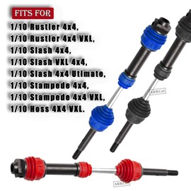 Drive Shaft CVD Axles Upgrades for 1/10 Slash VXL 4x4 Rustler Stampede Hoss VXL 4x4 4WD,4Pcs Front Rear Transmission Driveshaft Parts Hops Up,Black (Upgrades in 2023)