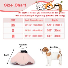 Soft Small Dog Cone Collar Alternative, Adjustable Protective Dog Head Recovery Cone for Small Dogs, Elizabethan Comfortable Neck Pillow Cone After Surgery Anti Licking for Pup(Size:M)